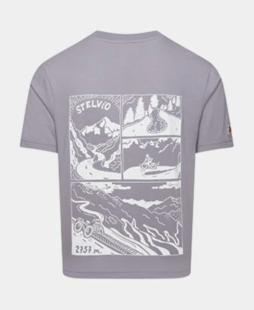 Cafe Du Cycliste Col Stelvio T-Shirt Storm Grey