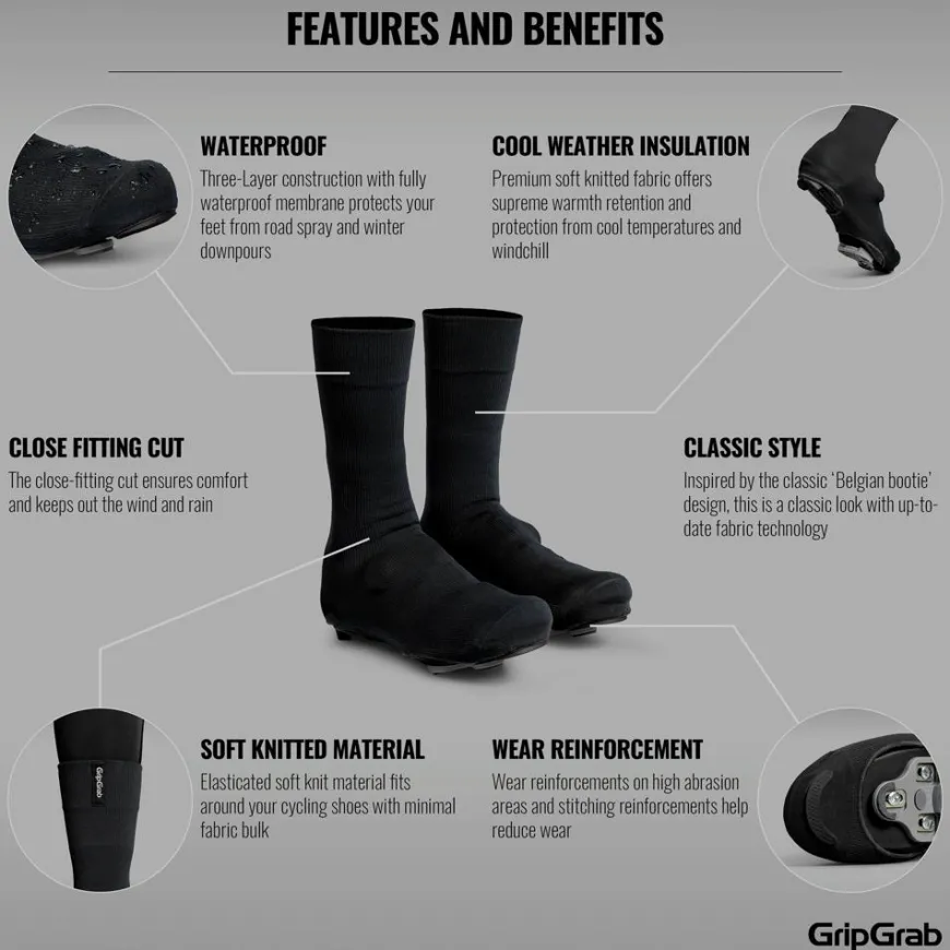 Gripgrab Flandrien Waterproof Knitted Road Shoe Cover Pink