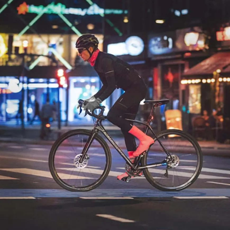 Gripgrab Flandrien Waterproof Knitted Road Shoe Cover Pink