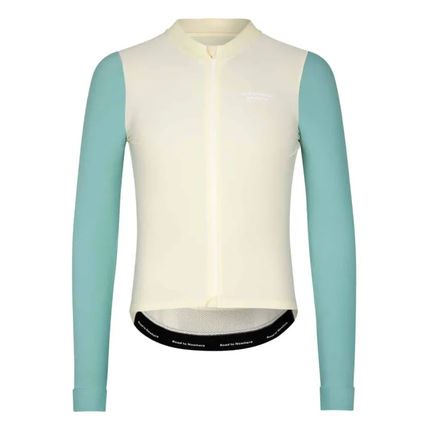 Pas Normal Studios Mechanism Long Sleeve Jersey Off White/Light Teal