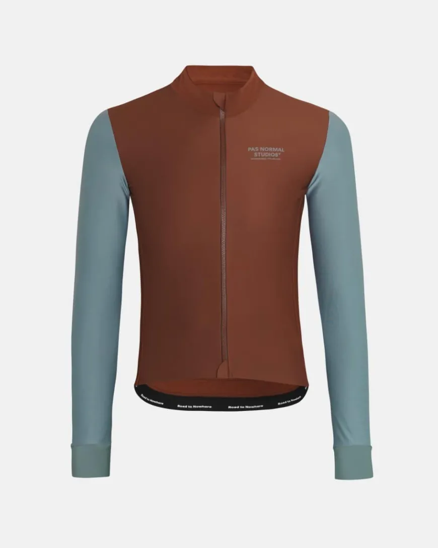 Pas Normal Studios Mechanism Thermal Long Sleeve Jersey Mahogany Dusty Teal