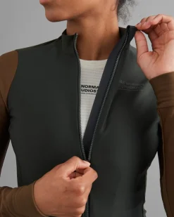 Pas Normal Studios Women's Mechanism Thermal Long Sleeve Jersey Dark Olive Army Brown