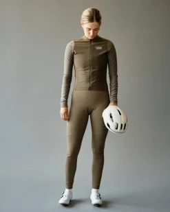 Pas Normal Studios Women's Mechanism Thermal Long Sleeve Jersey Earth / Dark Stone
